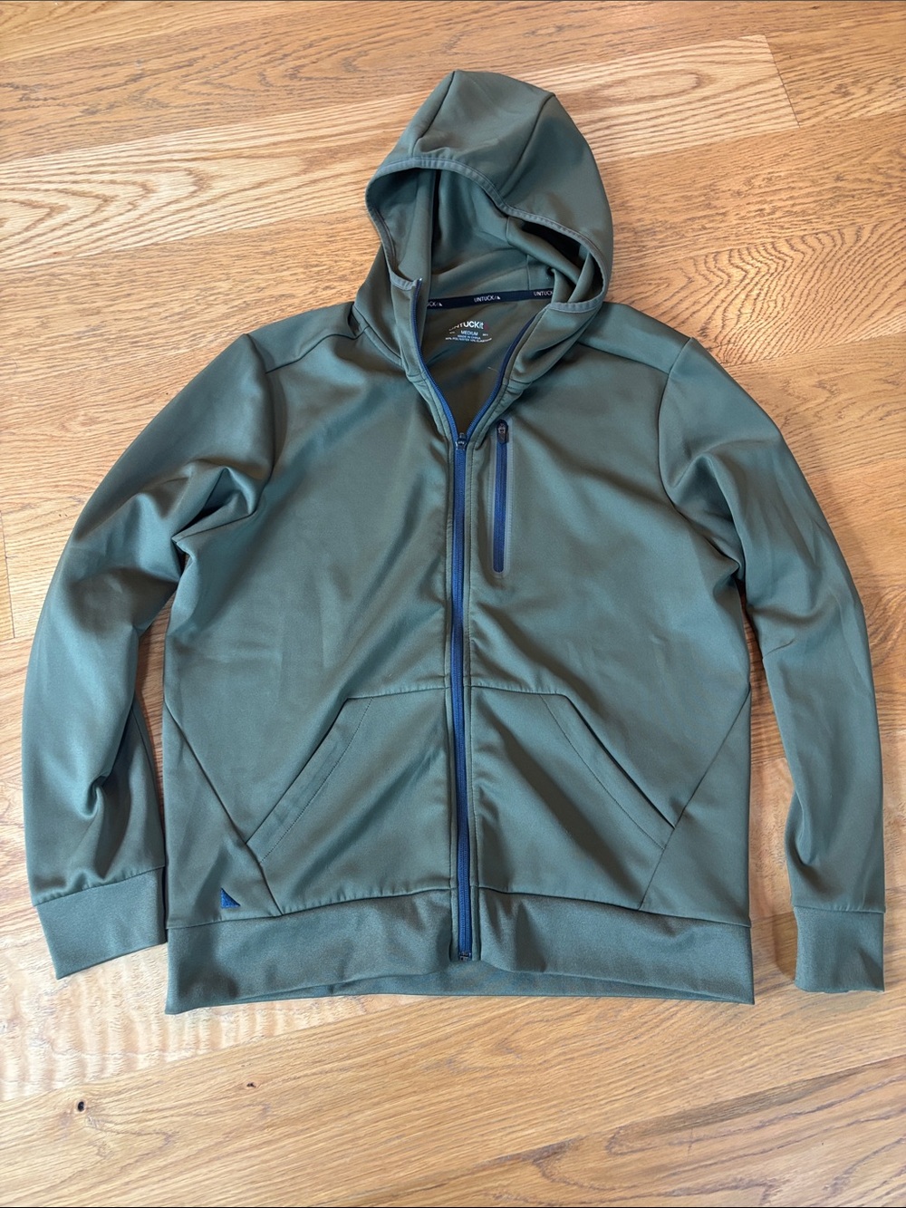 UNTUCKit Men's Hooded Zip-Up Jacket in Olive